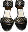 Cuoio Scarpe Jimmy Sandali Di Choo Nero Ballerine Oro Tacco Intrecciato 36 Alana xqqwYBZag