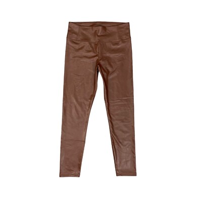 Bagatelle Leggings Womens L Large Brown Faux Leather Top Stitched High Rise