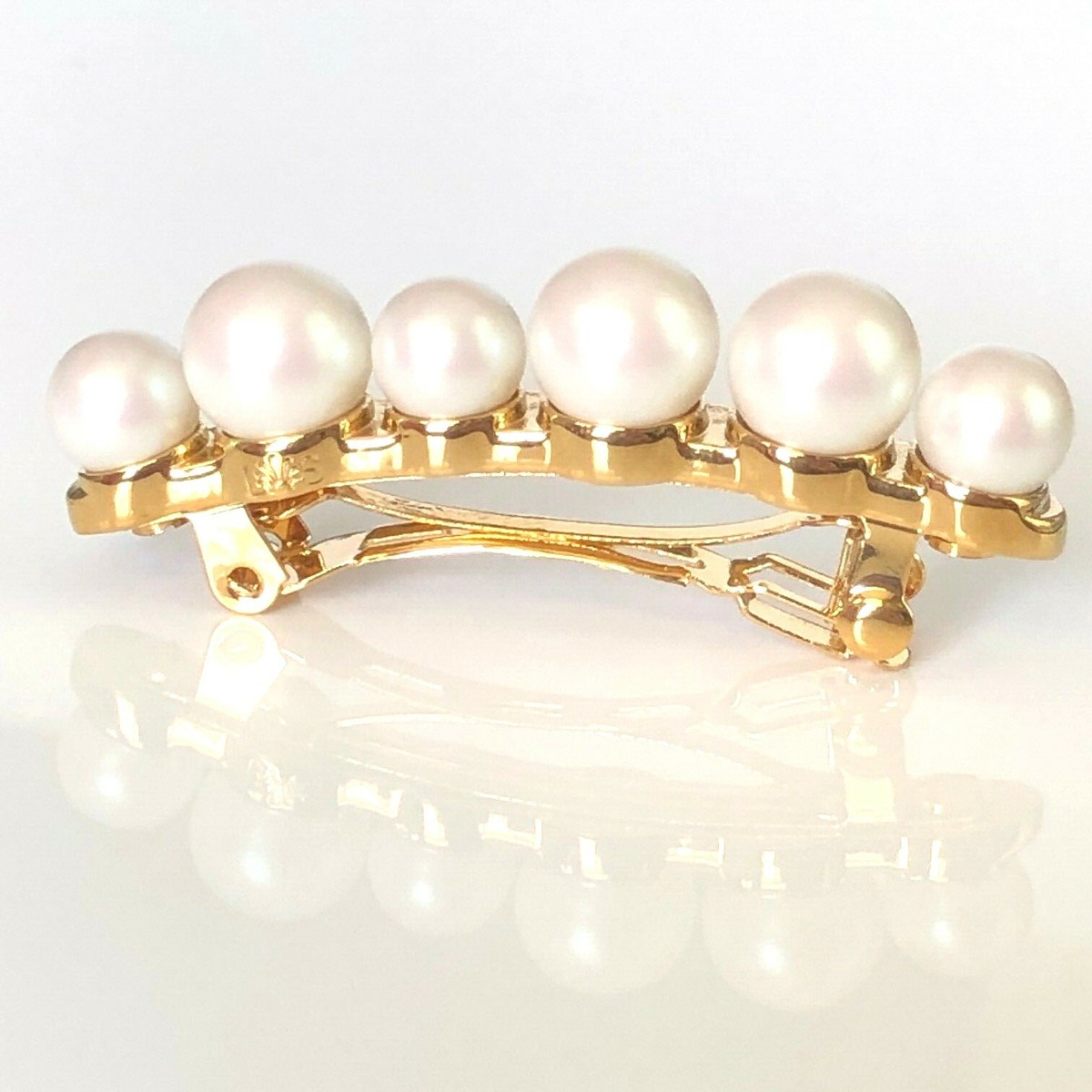Auth LeLe Sadoughi Ivory Mixed Pearl Barrette Hair Accessory  display picture 2