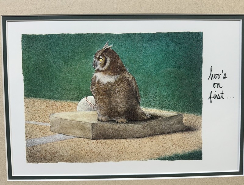 Will Bullas Gallery Office Art Framed Satire Artwork 7 Funny animals humor Owl