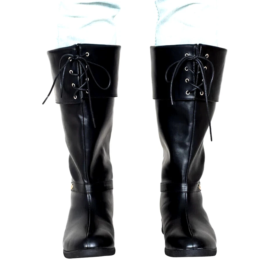 Adulto Unisex Negro Pirata Botas Halloween Comic Con Juegos con disfraces Accesorios Foto 3 de 4