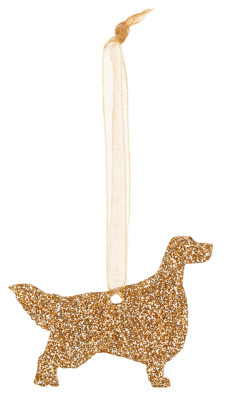 English Setter Dog Style A Glitter Weihnachtsdeko - 11 Farbauswahl.