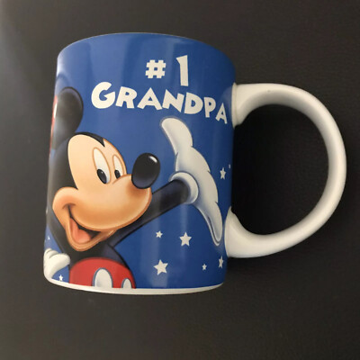 Disney #1 Grandpa Coffee Mug By Jerry Leigh Mickey & Friends Used | eBay