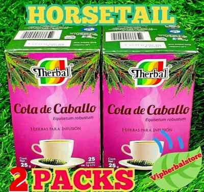 (2) TE COLA DE CABALLO   Therbal HORSE TAIL TEA 50 Bags 1g. each Free Shipping