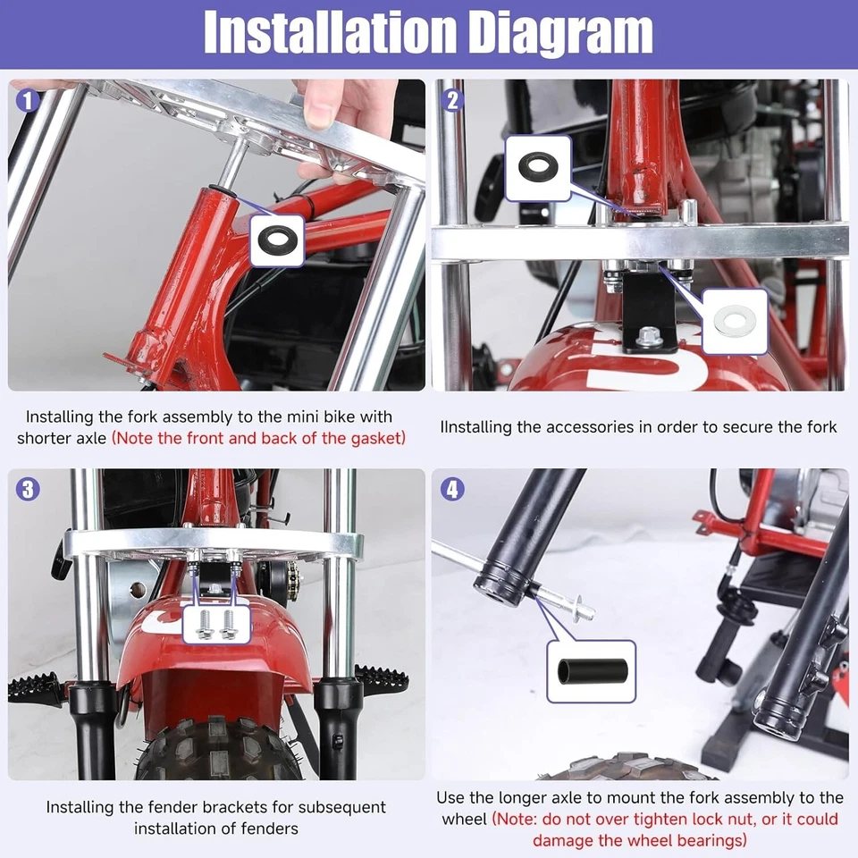 Kit de suspensión de horquilla delantera para mini bicicleta CT200U CT200U-EX BT200X 196cc 200cc Foto 4 de 4