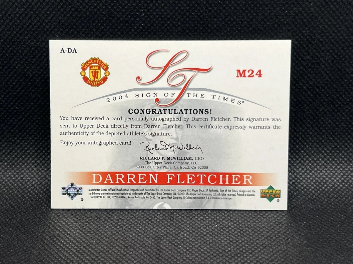2004 Upper Deck Manchester United Sign Of The Times Auto 406/473 Darren Fletcher