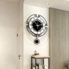Modern 35cm Wall Clock Pendulum Silent Wall Mounted Clock Home Decor/ Gift Black