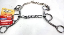 Gag Curb Bit Snaffle Chain Mouth Shank 5" Horse Tack Kelly Stainless Spot Dots
