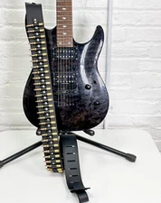 Brass Bullet Heavy Duty Extra Long Leather Guitar Strap Punk Rock Alternative