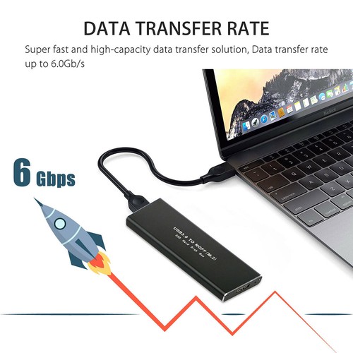 M.2 SATA SSD to USB 3.0 6Gbp/s External SSD Reader Converter Adapter Enclosure - Picture 4 of 12