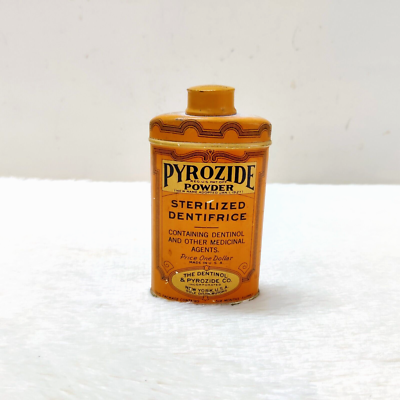 1930s Vintage The Dentinol Pyrozide Sterilized Dentifrice Powder