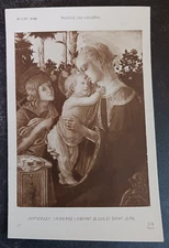 postcard art botticelli louvre Vierge L'enfant Jesus et Saint Jean unposted