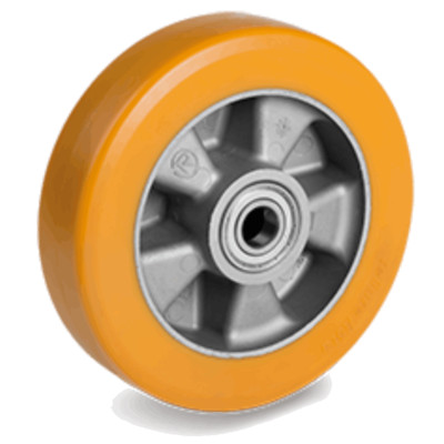 Hubwagenrolle Polyurethan – 82 X 70 Mm, 12 Mm Achse, Kugellager – 610 Kg Tragkraft – Leise, Vibrationsdämpfend, Für Raue Böden