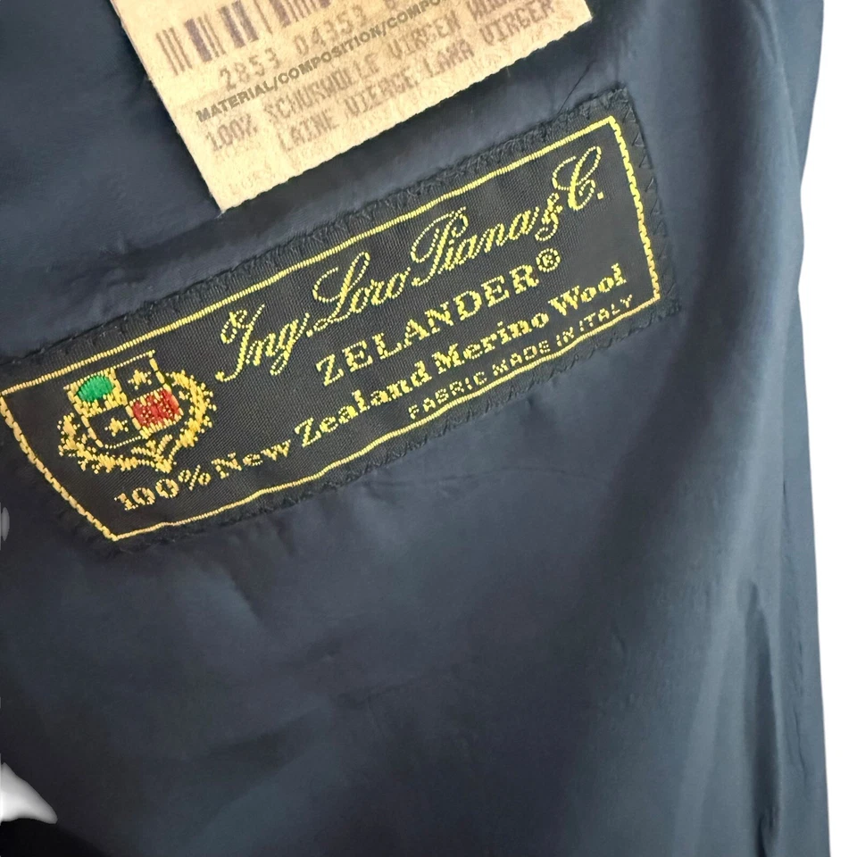 Hugo Boss Loro Piana Blazer Mens 50L Zelander Merino Wool Blue Suit Jacket - Image 3 of 4