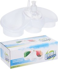 White Soap Dispenser Kitchen Bathroom Sink Tidy Washing Up Liquid Sponge Holder