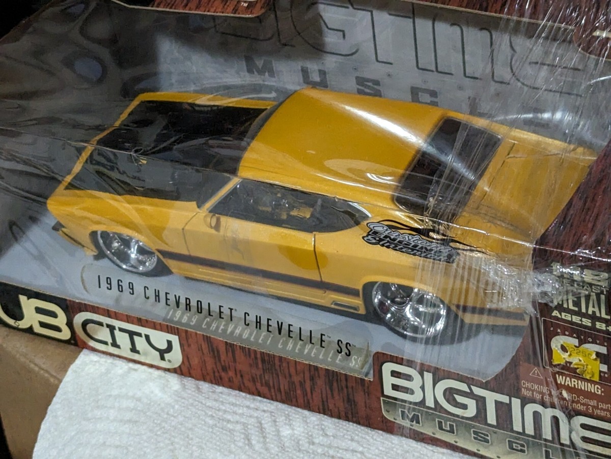FUN 1969 CHEVY CHEVELLE SS YELLOW- JADA BIG-TIME MUSCLE - 1:18 DIE