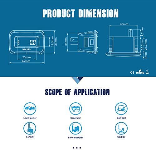 Contatore Ore Digitale Runleader - Per Motori A Gas E Attrezzature - DC 5V-60V - Foto 3