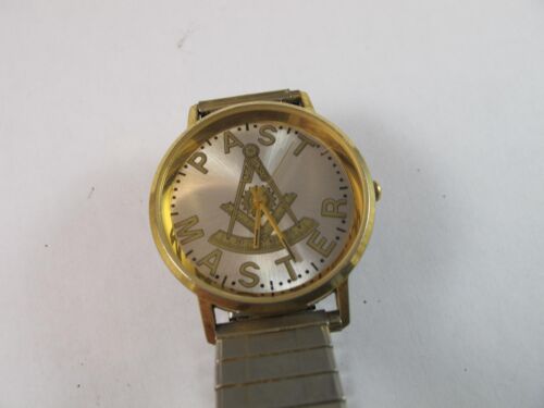 HELBROS MENS MASONIC PAST MASTER QUARTZ WATCH NICE DIAL TO RESTORE - Picture 1 of 8