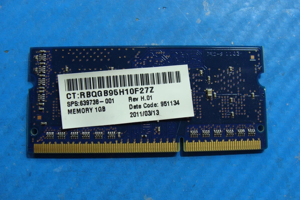 HP g6-1a19wm Nanya 1GB 1Rx16 PC3-10600S Memory RAM SO-DIMM NT1GC64BH4B0PS-CG - Image 2 of 2
