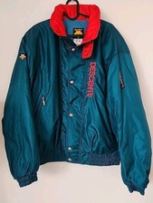Vintage Descente Retro 80s 90s Ski Snow Geo Jacket Hood Coat Green Size L EUC