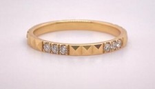 Stackable 18K Yellow Gold 0.26 ct Natural Dia...