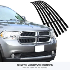 Fits 2011-2013 Dodge Durango Lower Bumper Stainless Black Billet Grille Insert