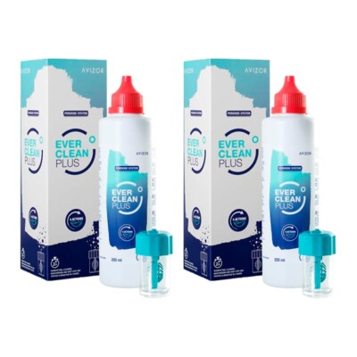 Avizor Ever Clean Plus 2x225ml+60 comprimidos Líquido de Lentillas con Peróxido