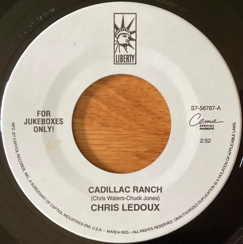 Chris Ledoux “Cadillac Ranch / Call Of The Wild" 7" 45 rpm S7-56787 Promo Foto 2 de 4