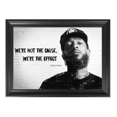 Nipsey Hussle Rap Hip Hop Legend Music Textured Art Wood Framed Picture Print