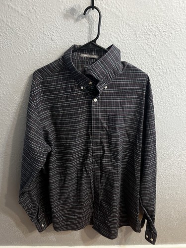Eddie Bauer Plaid Shirt Men's Size TXL Button Down Long Sleeve Pocket