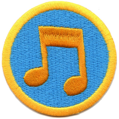 Reading Music Scout Merit Badge Embroidered Iron on Patch