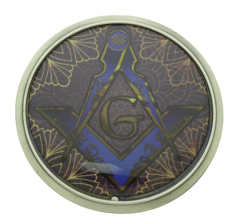 Mason Masonic Fraternal Compass Masonry Freemasonry Master Belt Buckle New Men  - Image 4 of 4