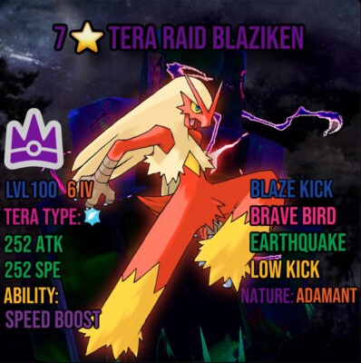   Pokemon Scarlet and Violet   6IV     7   Tera Raid Blaziken  