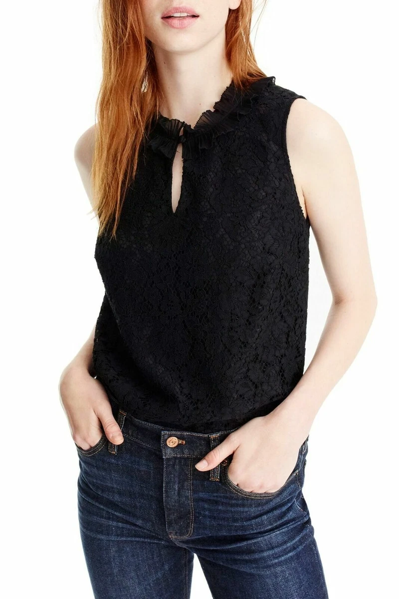 J crew lace sales ruffle neck top