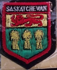 Vtg Int'l Insignia SASKATCHEWAN Canada Sewing Souvenir Patch NEW 3 x 2.5"