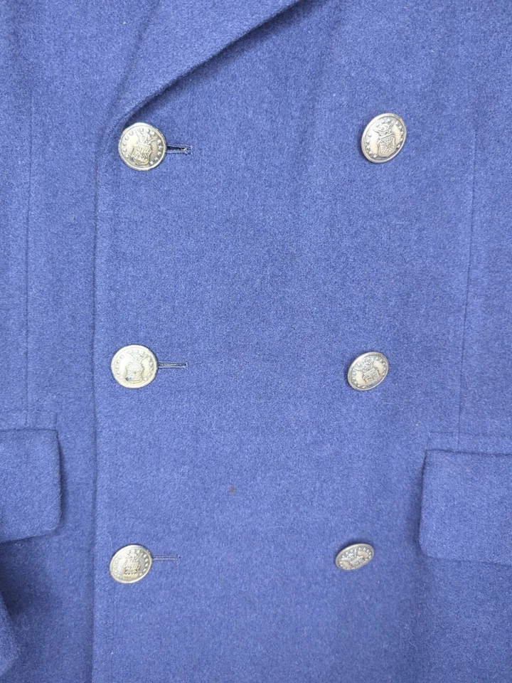 Abrigo abrigo de lana azul de la Fuerza Aérea de los Estados Unidos de colección de los años 50 USAF hombres pequeño 37 Foto 4 de 4