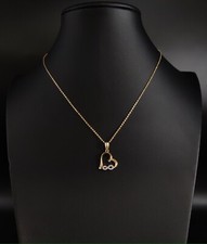 14k Real Gold Infinity Heart Necklace,14K Real SOLID Gold Infinity Heart Charm