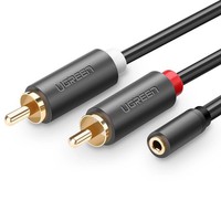 Ugreen 1M Audio Adapterkabel: 3,5Mm Klinke Auf 2RCA, Grau