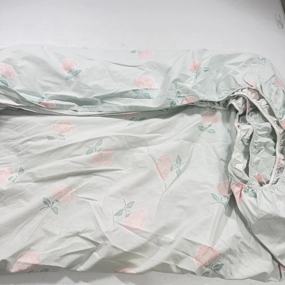 Sábana bajera completa vintage Sears rosas rosa mezcla floral y2k años 90 80 ee. uu. Foto 2 de 4