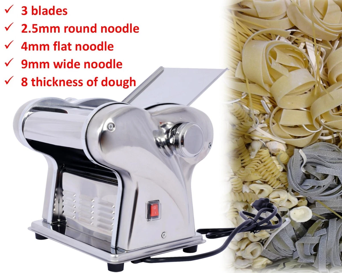 Thickness Adjustable Electric Pasta Noodle Maker Machine Dough Roller Cutter with Stainless Steel