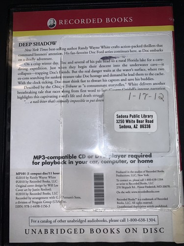 BOOK/AUDIOBOOK MP3-CD Randy Wayne White Fiction Novel Thriller DEEP SHADOW - Picture 2 of 4