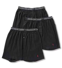 Polo Ralph Lauren PRL Three Pack Classic Fit Cotton Knit Boxers Black 3 NCKBP3