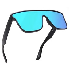 Oversized Square Polarized Sunglasses for Men Women, One Piece Shield Shades ...