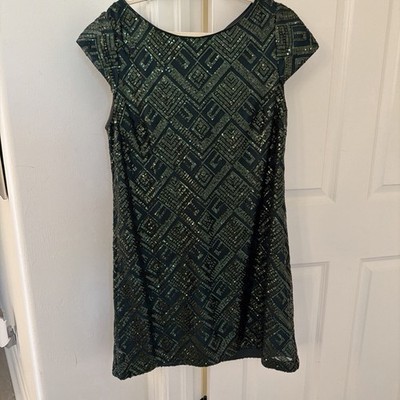 vince camuto green sequin dress Women's Geometric Lace Shift 16 Zip Ebay