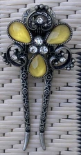 Y2K Victorian Rhinestone Hair Clip Metal Comb Gothic Fairy Cottage Vtg 3x1x1.5”