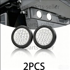 2pcs White 24 Led 4 Inch Round Backup Reverse Tail Lamp Lights For Truck Trailer 2pcs White 24 Led 4 Inch Round Backup Reverse Tail Lamp Lights For Truck Trailer