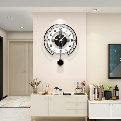 17 Inch Large Non Ticking Wall Clock Modern Silent Pendulum