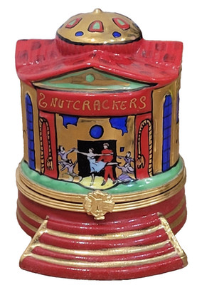 Ateuer De Limoges Musical Nutcracker Ballet Theater Trinket Box France Rare