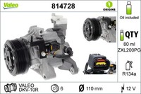 Valeo 814728 Kompressor, Klimaanlage Passend FüR Subaru
