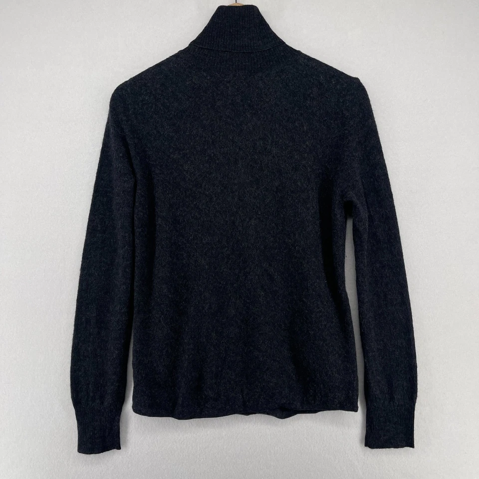 DKNY Sweater Womens M 100% Wool Brushed Turtleneck Pullover Charcoal HK VTG - Image 3 of 4